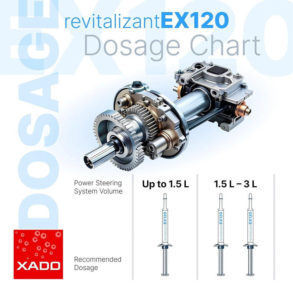 XADO EX120 Power Steering Revitalizant 8ml – Hydraulic Pump Repair & Noise Eliminator