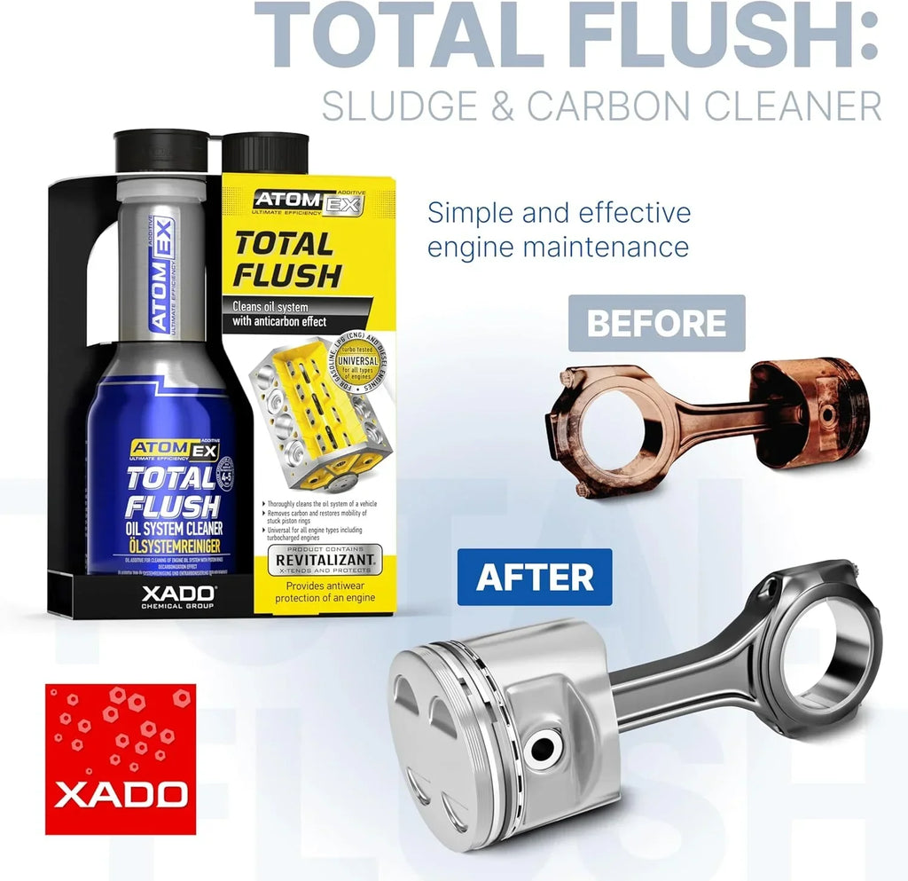 XADO Pre-Oil Change Engine Cleaner 250ml – Oil System Flush & Ring Decarbonizer with Revitalizant®