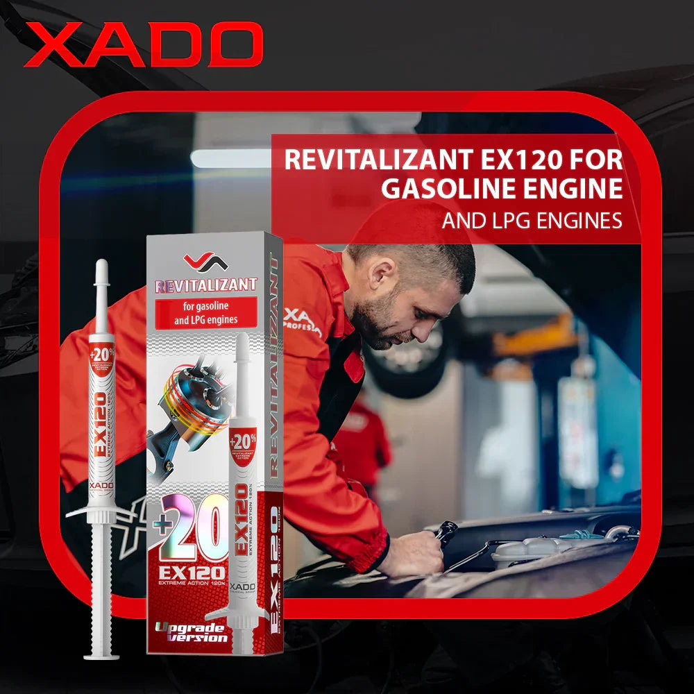 XADO EX120 Gas Engine Restoration Treatment 8ml – 3-Stage Cermet Rebuild for Turbo & Naturally Aspirated Engines