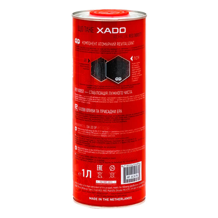 XADO Atomic Oil 0W-20 SP – Full Synthetic Motor Oil with REVITALIZANT® | API SP, ILSAC GF-6A